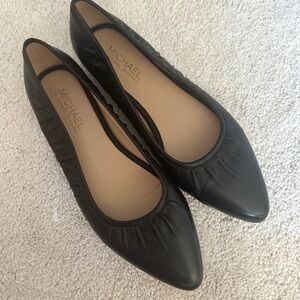 Michael Shannon Black leather ballet Flats